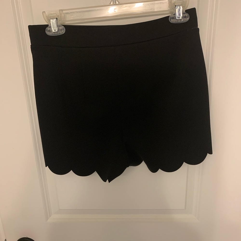 Express Scalloped Black Shorts